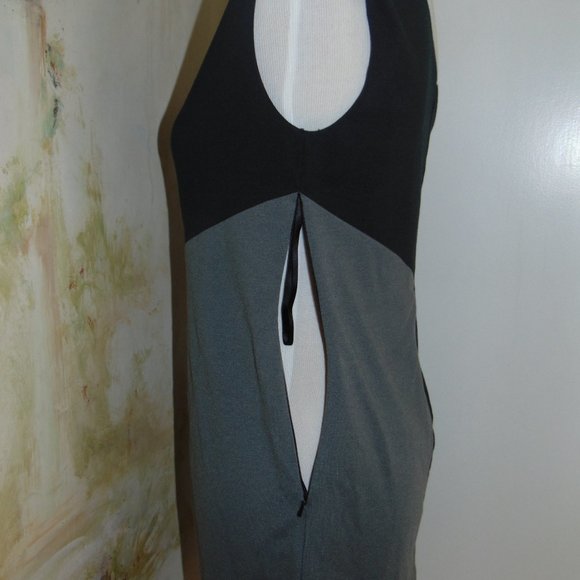 Y2K MAX AND CLEO colorblock GREY BLACK WHITE Wiggle Mini Sleeveless DRESS SZ 4 - Picture 10 of 11